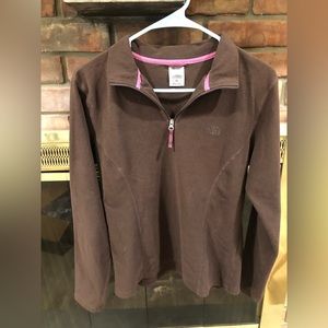 The North Face TKA 100 Glacier Fleece Pullover Womens M 1/4 Zip Brown Jacket